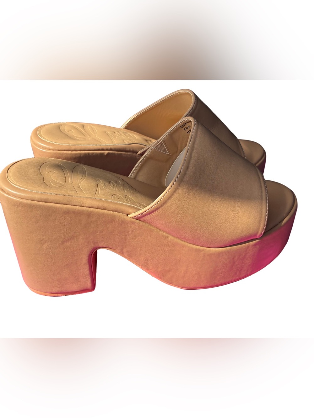 Olivia Miller Chunky Platform Slide Sandals in nude / beige tan women 10 new 🆕